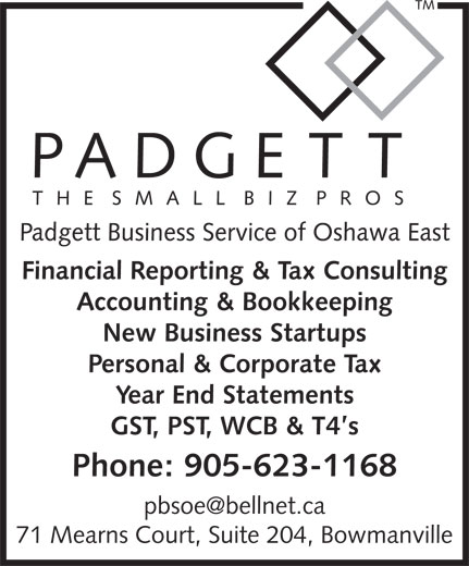Padgett Business Services Of Oshawa East (905-623-1168) - Display Ad Padgett Business Services Of Oshawa East (905-623-1168) - Display Ad